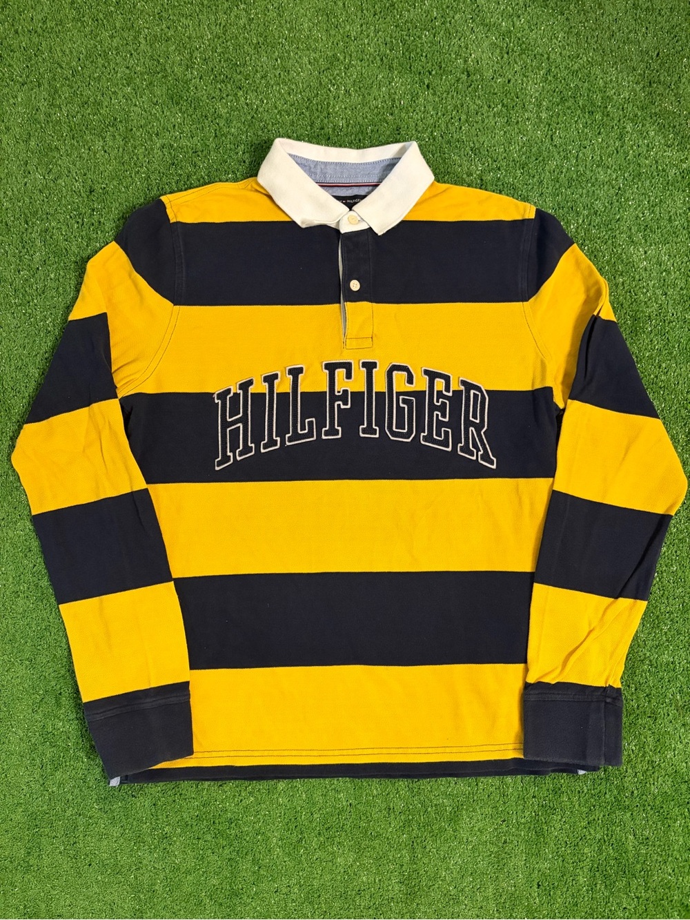 Tommy Hilfiger Striped Rugby Long Sleeve Collared Shirt